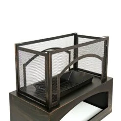 37-Inch Rectangular Metal Outdoor Wood Burning Fireplace,Outdoor Fireplace With Built-in Log Storage And Poker-Brushed Bronze,Log Burner Fire Pit -Bold Design Store GUEST 5e1073e3 18ce 41dd b224 3a28a83b4d19