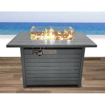 42" W X 25" H Steel Propane Fire Pit Table With Lid 4 42" W X 25" H Steel Propane Fire Pit Table With Lid - Image 4