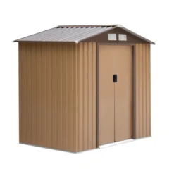 Outsunny 7' X 4' Outdoor Storage Shed, Garden Tool House With Foundation, 4 Vents And 2 Easy Sliding Doors For Backyard, Patio, Garage, Lawn, Yellow -Bold Design Store GUEST 5f1b5dd2 4146 429d bca3 6de3ab4f9fc3