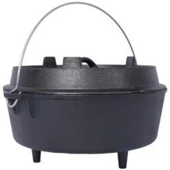 Pre-Seasoned Cast Iron Dutch Oven With Skillet Lid, Outdoor Camping Deep Pot For Camping Fireplace Cooking BBQ Baking Campfire, Leg Base, 8 Quart -Bold Design Store GUEST 5f29c78a a913 48a4 87ab d7482eea3d8f 1
