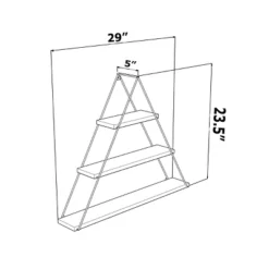 Moset Floating Wall Decor Wall Mounted Rustic Decorative Hanging Metal Bracket Triangle Shelf For Books, White/Chrome -Bold Design Store GUEST 5ffcbefa 25a7 43f0 a4f1 6693c63106c5 1