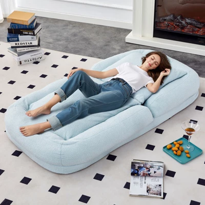 Folding Sofa Chair With 5 Adjustable Positions Plush Floor Lounge Chair For Gaming, Meditation, And Relaxation 2 Folding Sofa Chair With 5 Adjustable Positions Plush Floor Lounge Chair For Gaming, Meditation, And Relaxation - Image 2