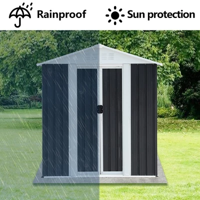 5X3 Feet Dark Grey Outdoor Storage Shed With Aluminum Alloy Frame (old SKU W2794P195736) 3 5X3 Feet Dark Grey Outdoor Storage Shed With Aluminum Alloy Frame (old SKU W2794P195736) - Image 3