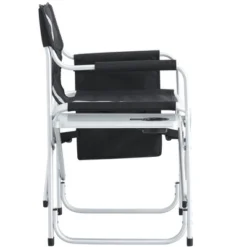 2-piece Padded Folding Outdoor Chair With Side Table And Storage Pockets,Lightweight Oversized Directors Chair For Indoor, Outdoor Camping, Black/Grey -Bold Design Store GUEST 63c4bfd6 e406 4ceb aff3 f145b73dc1de