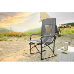 Camping Directors Chair, Heavy Duty,Oversized Portable Folding Chair With Side Table, Pocket For Beach, Fishing,Trip,Picnic,Lawn Grey -Bold Design Store GUEST 64487fd7 3998 4a35 a100 bd133ba9f9bf