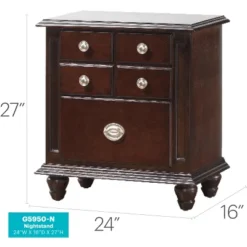 Summit G5950-N Night Stand , Cappuccino -Bold Design Store GUEST 6699cead 7d6b 4472 a430 477d64ebf38a