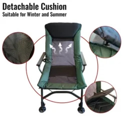 Camping Lounge Chair, Portable Folding Reclining Camping Chair With Adjustable Backrest For Indoor And Outdoor Camping Hiking Fishing,Green+black -Bold Design Store GUEST 67a38853 7c74 496e 8720 b0a031ae622c