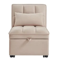 4 In1 Multifunction Single Sofa Bed With Storage Pockets,Tufted Single Polyesterll-out Sofa Bed With Adjustable Backrest And Pillows -Bold Design Store GUEST 693b8fae 1233 4d8b aa0a 669b14026176