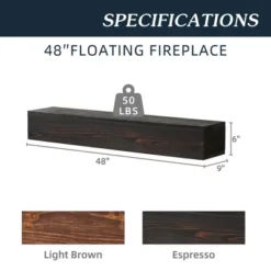 48" Rustic Wood Fireplace Mantel,Wall-Mounted & Floating Shelf For Home Decor -Bold Design Store GUEST 69cf39b5 6567 4f19 aa3d 65457b4d3a4f