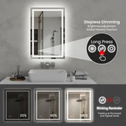 24in*36in LED Bathroom Mirror,Front-Lit And Back-Lit, Stepless Dimmable, 3 Colors CRI90+, Brightness Memory, Shatter-Proof,Anti-fog LED Vanity Mirror 18 24in*36in LED Bathroom Mirror,Front-Lit And Back-Lit, Stepless Dimmable, 3 Colors CRI90+, Brightness Memory, Shatter-Proof,Anti-fog LED Vanity Mirror -Bold Design Store GUEST 6b58407e 0816 4cb6 9b95 ad344d900843