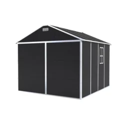 8*8ft Resin Storage Shed, High Quality Pp Material, Strong Structure, Waterproof, Rust And UV Proof, Large Storage Space,12mm Thick Pp Board,Dark Gray -Bold Design Store GUEST 6c9e9978 389a 4824 96a5 41d6b0e20aec