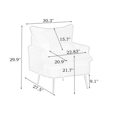 30.31 Inch Single Chair Fashion Sofa, Green Sofa, Coarse Polyester Polyester, Soft And Comfortable, Suitable For Apartment Office Living Room Bedroom 6 30.31 Inch Single Chair Fashion Sofa, Green Sofa, Coarse Polyester Polyester, Soft And Comfortable, Suitable For Apartment Office Living Room Bedroom - Image 6