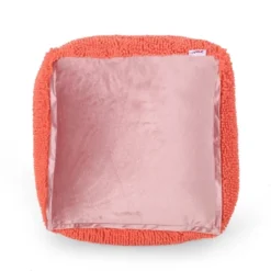 Spongy Microfiber Square Pouf, Coral -Bold Design Store GUEST 70d14892 e489 42df 9a91 6ea8ea8578e7