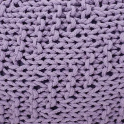 Bordeaux Knitted Cotton Round Pouf, Lavender -Bold Design Store GUEST 71796461 5b89 42a9 8a5f a1d55362dfa9