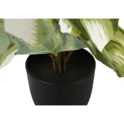 Artificial Plant, 13" Tall, Monstera Calthea, Indoor, Faux, Fake, Table, Greenery, Potted, Set Of 2, Decorative, Green Leaves, Black Pots -Bold Design Store GUEST 730dccde a255 41ae b0de 6c421be28b13