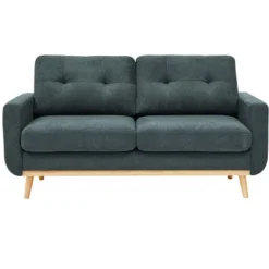 67.7" Wide Mid-Century Modern Polyester Tufted Loveseat Sofa With Wooden Legs