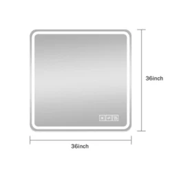 36*36in LED Bathroom Mirror, Anti-Explosion Glass, Rust-Resistant, Anti-Fog Features, Tri-Color Changing, Ideal For All Bathroom Decors -Bold Design Store GUEST 73d676e7 b506 4da7 aa68 1991b261ada8