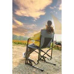 Outdoor Freestyle Rocker Camping Chair Portable Folding Rocking Chair With Solid, Durable Armrests, Drink Holder & Comfortable Backrest -Grey -Bold Design Store GUEST 742bbd3f da9e 47f5 bf2c ce68cd24010d