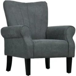 Polyester Accent Chair, Mid-Century Modern Armchair With Wood Legs, Soft & Padded, Rolled Arms, Polyester Single Sofa Side Chair For Living Room -Bold Design Store GUEST 748d5446 36e6 4b50 a635 ba69e55a2f36