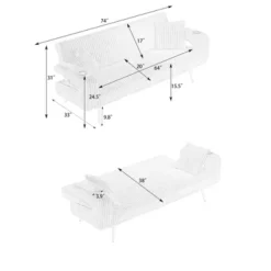 The Straight-row White Polyester Sofa With Throw Pillows, Featuring A Minimalist Style, Is Suitable For The Living Room And Study -Bold Design Store GUEST 753e9dd9 8b98 497d 8e0b 5769bd62f061