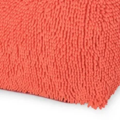 Spongy Microfiber Square Pouf, Coral -Bold Design Store GUEST 75732a5b 3c62 4c94 9f21 82c04799744c