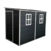 4x8ft Outdoor Storage Shed With Floor Resin Shed With Two-Window, Waterproof ,Lockable Doors For Patio,Yard,Lawn ---Black