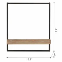 15.7" X 5.9" X 17.7" Iron And Wood Wall Shelf, Wall Hanging Decor, Home Decor Accent -Bold Design Store GUEST 77ca199a bcb6 4718 bbe8 82a91e2207b7