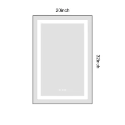 20 X 32 Inch LED Bathroom Mirror With Front And Backlight,Wall Mounted Vanity Mirror With Aluminum Frame,Anti-Fog, Memory, 3 Colors, Stepless Dimmable -Bold Design Store GUEST 77fe9663 0333 45cc 98da 13985fe3ab47