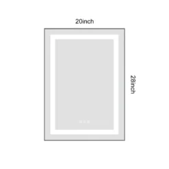 20 X 28 Inch LED Bathroom Mirror With Front And Backlight, Wall Mounted Vanity Mirror With Aluminum Frame, Anti-Fog,Memory,3 Colors, Stepless Dimmable -Bold Design Store GUEST 792b4b4f a371 4294 bf44 19aaf8a10f1d