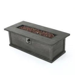 56" Outdoor 50,000 BTU Rectangular MgO Concrete Propane Fire Pit, Grey Wood Pattern (Tank Cover Not Included) -Bold Design Store GUEST 7cfca3f4 bd6c 440b a246 d7d47095d1d5