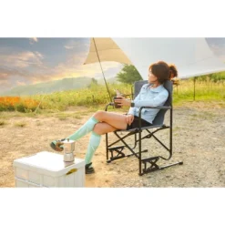 Outdoor Freestyle Rocker Camping Chair Portable Folding Rocking Chair With Solid, Durable Armrests, Drink Holder & Comfortable Backrest -Grey -Bold Design Store GUEST 7dbc037a 81a8 4ca7 a397 e2672f4b5eb0