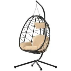 Egg Chair With Stand Indoor Outdoor Swing Chair Patio Wicker Hanging Egg Chair Hanging Basket Chair Hammock Chair With Stand For Bedroom Room Balcony -Bold Design Store GUEST 7e77610f caad 47b5 b7dd 1ec270836f5e