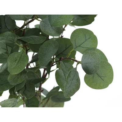 Artificial Plant, 46" Tall, Eucalyptus Tree, Indoor, Faux, Fake, Floor, Greenery, Potted, Decorative, Green Leaves, Black Pot 4 Artificial Plant, 46" Tall, Eucalyptus Tree, Indoor, Faux, Fake, Floor, Greenery, Potted, Decorative, Green Leaves, Black Pot - Image 4