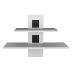 Minot Floating Shelf, Sleek Dual-Shelf Wall Unit With Cable Management