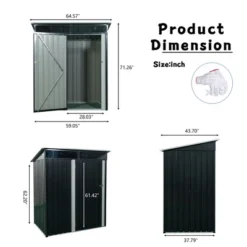 5ft X 3ft Outdoor Metal Storage Shed Transparent Plate Black -Bold Design Store GUEST 839f9933 accc 4303 b1fe 52c5901d6bd0