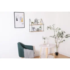 Floating Shelf With Metal Brackets, Wall Mounted Rustic Wood Wall Storage, Various Decorations Hanging Display (2-Tier ¨C Natural Wood) 7 Floating Shelf With Metal Brackets, Wall Mounted Rustic Wood Wall Storage, Various Decorations Hanging Display (2-Tier ¨C Natural Wood) -Bold Design Store GUEST 83d1f138 d6ab 4200 b18f fc3125b374b7