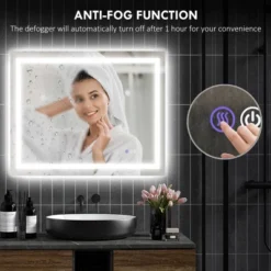 LED Bathroom Mirror With Lights, 39inx 32in Front Lit LED Mirror For Bathroom, Anti-Fog, Memory,Wall Mounted Dimmable Vanity Mirror -Bold Design Store GUEST 86d4f10c e49b 47af aad8 f67900500a30