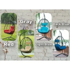 Egg Chair With Stand Indoor Outdoor Swing Chair Patio Wicker Hanging Egg Chair Hanging Basket Chair Hammock Chair With Stand For Bedroom Room Balcony -Bold Design Store GUEST 86ff8ddc f864 4202 bf4c 6094c6526931