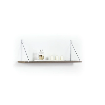 Palmer Floating Wall Decor Wall Mounted Rustic Decorative Hanging Metal Bracket Single Shelf For Books, White/Chrome 1 Palmer Floating Wall Decor Wall Mounted Rustic Decorative Hanging Metal Bracket Single Shelf For Books, White/Chrome