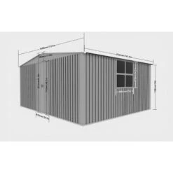 New Outdoor Storage Shed Has Two Functions:Metal Shed And Firewood Shed 14 Ft X 12 Ft, More Suitable For Winter , Grey -Bold Design Store GUEST 8b9774c3 878b 4fd1 b15b 3764b12db9ea