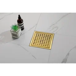 6 Inch Square Shower Floor Drain Square Shower Floor Drain With Flange,Pattern Grate Removable,Food-Grade SUS 304 Stainless Steel -Bold Design Store GUEST 8e191819 91b5 4d6b b8a9 ab29f7cc4a63