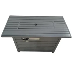 25'' H X 42'' W Steel Propane Outdoor Fire Pit Table With Lid (Grey) -Bold Design Store GUEST 8e21ac74 911d 4e2a 8fc2 bd6ca0b6e489