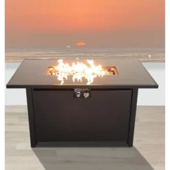 25'' H X 42'' W Steel Outdoor Fire Pit Table With Lid (Black) -Bold Design Store GUEST 8ed31360 46d3 4d74 8ac9 12ca213c1796