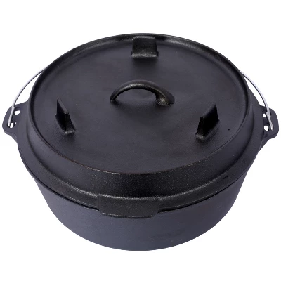 Pre-Seasoned Cast Iron Dutch Oven With Skillet Lid, Outdoor Camping Deep Pot For Camping Cooking BBQ , With Iron Pot Rack, 4.5 Quart 6 Pre-Seasoned Cast Iron Dutch Oven With Skillet Lid, Outdoor Camping Deep Pot For Camping Cooking BBQ , With Iron Pot Rack, 4.5 Quart - Image 6