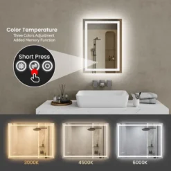 20in*28in LED Bathroom Mirror,Front-Lit And Back-Lit, Stepless Dimmable, 3 Colors CRI90+, Brightness Memory, Shatter-Proof,Anti-fog LED Vanity Mirror -Bold Design Store GUEST 920ba97f e7bd 445d ad9c 3db399b1dd0e