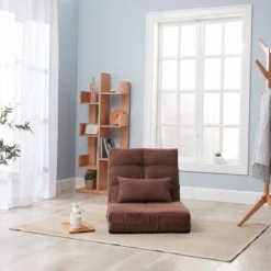 Triple Fold Down Sofa Bed, Adjustable Floor Couch Sofa With One Pillow, 5 Reclining Position, Convertible Polyester Guest Sleeper -Bold Design Store GUEST 92745c45 673b 4965 a48e f14d848752b9