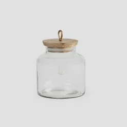 Madin Glass Jar With Wooden Lid - Elegant Storage Container For Kitchen & Home-700ml -Bold Design Store GUEST 94af2501 c8c3 402d a741 0b42f491f286
