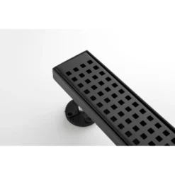 Linear Shower Drain With Removable Quadrato Pattern Grate, 304 Stainless Shower Drain Included Hair Strainer And Leveling Feet -Bold Design Store GUEST 95e55688 77d6 4365 85d2 765e36a49569