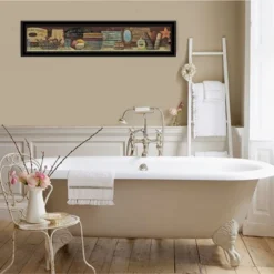 Country Bath Shelf By Pam Britton, Ready To Hang Framed Print, Black Frame -Bold Design Store GUEST 96f4f63a 71a9 476b a34c 9305e363de38