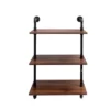 Industrial Pipe Shelf 3 Tier And 2 Tier Wall Mounted Shelves 36in Wood Display Shelves, And 3 Additional Hooks,Farmhouse Kitchen Bar Shelf